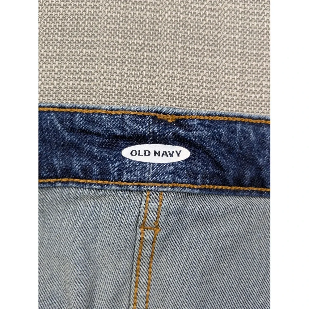 Old Navy Skirt Womens 18W Blue Denim Utility Pockets Short Stretch Zip Fly